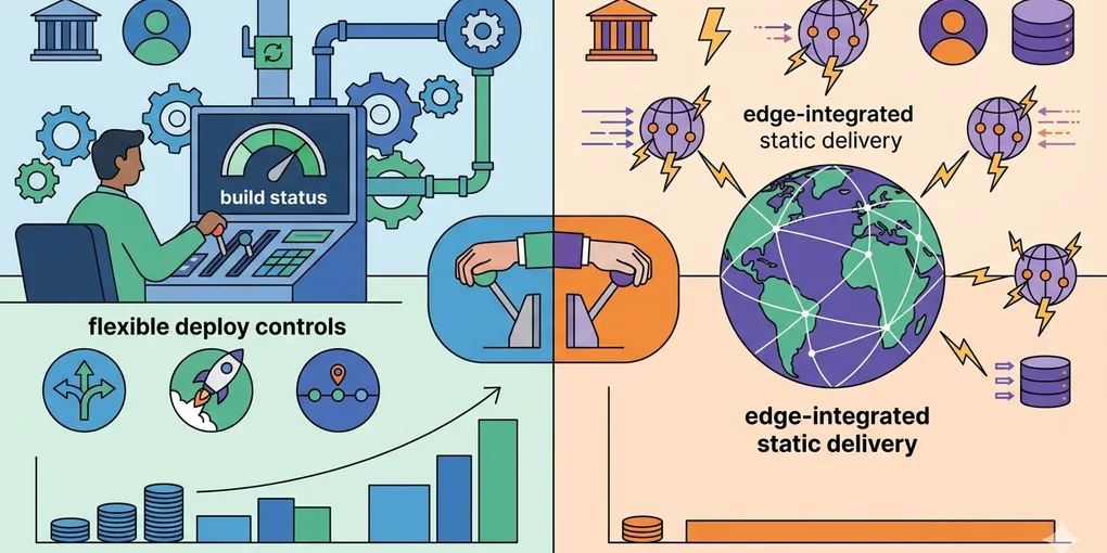 Editorial hero image for the core concept of this post. How to compare Netlify vs Cloudflare Pages by cost and capability
